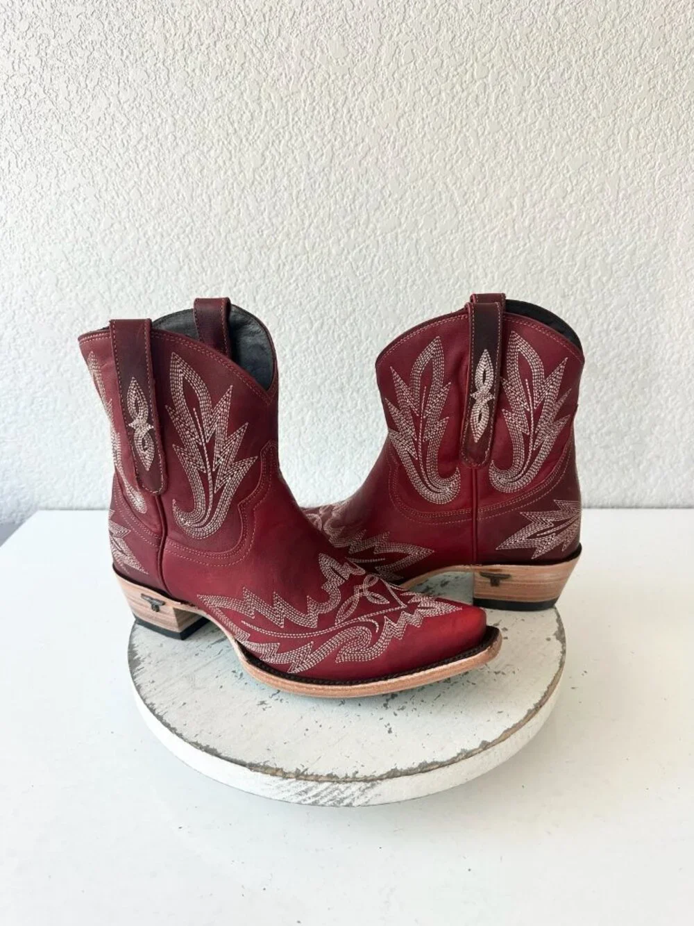 Lane Boots LEXINGTON Womens Red Cowboy Bootie Western Cowgirl Short Snip Toe 9